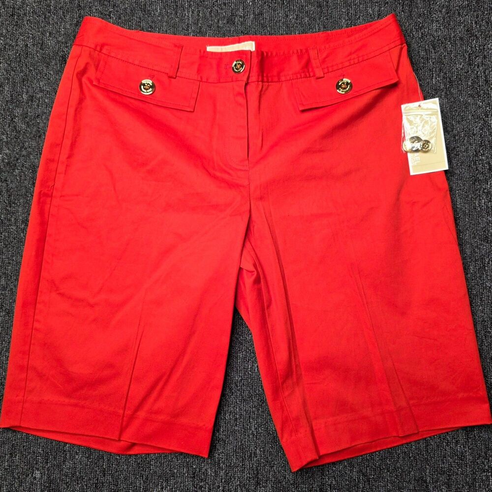 Michael Kors Women’s 8 Grenadine Orange Bermuda Shorts Stretch Cotton NWT